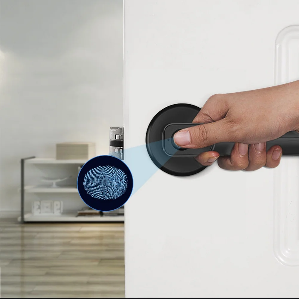 

Smart Fingerprint Lock For House Safety Highly Accurate Zinc Alloy Minimalistic Design Indoor Home Electric Fingerprint Lock
