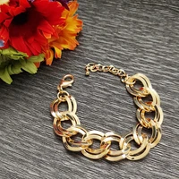 high quality golden bracelet charming chain fashion wild female woman fresh gift exaggerated rock hiphop all match noble jewelry
