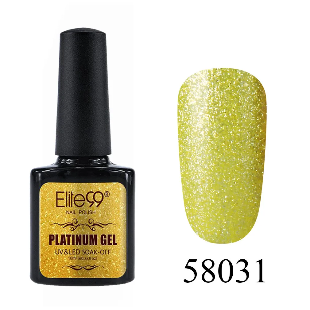 58031 Elite99 10 мл Блестящий УФ-гель для ногтей Platinum Soak Off Nail Art Маникюр гели для ногтей гибридные Лаки гель лак для ногтей набор - Цвет: 58031