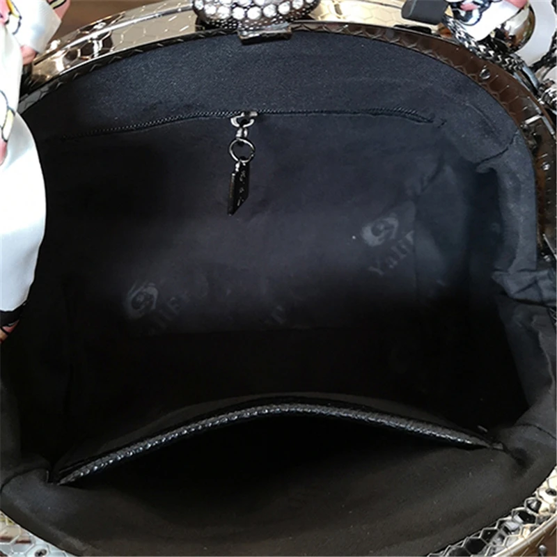 

Women Crystal Totes Luxury Shoulder Shell Bags Black Red Gold Women Horse Hair Leather Punk Handbags Ladies Small Crossbody Bags