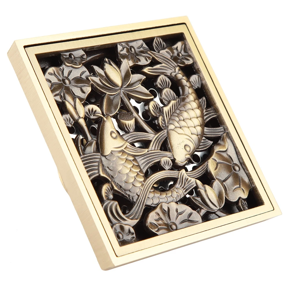 Античный латунный 10 см душевой трап ванная комната отходы сливной фильтр крышка