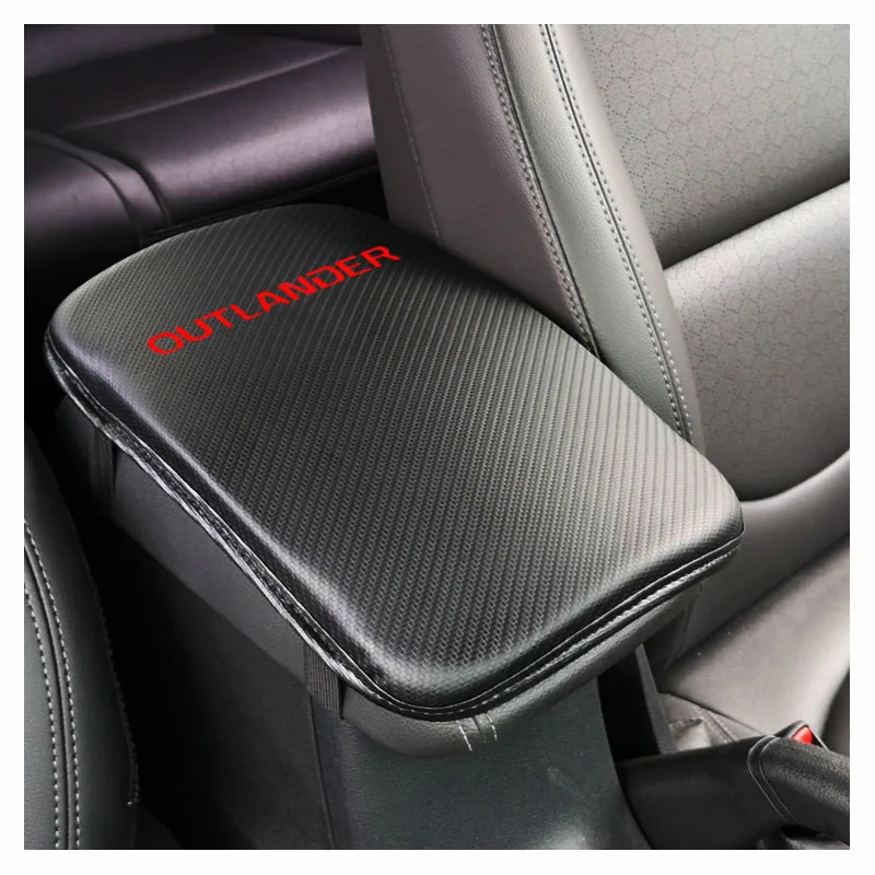 Автомобильный подлокотник из углеродного волокна искусственная кожа для Mitsubishi