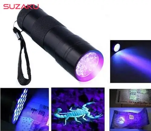 

9 LED UV Flashlight Ultraviolet Flashlight Ultra Violet Invisible Ink Marker Detection Torch Light 3AAA UV Lamp