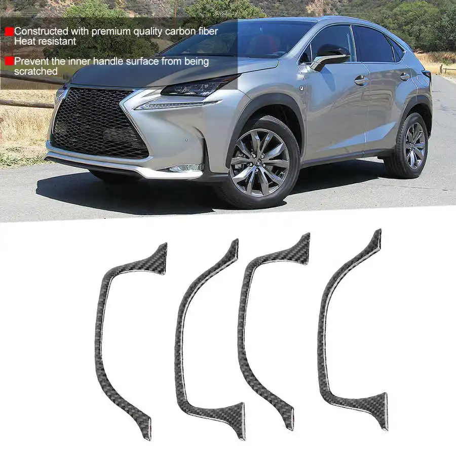 Внутренняя ручка из углеродного волокна 4 шт. отделка для Lexus NX 200 200t 300h 2014 2015 2016 2017
