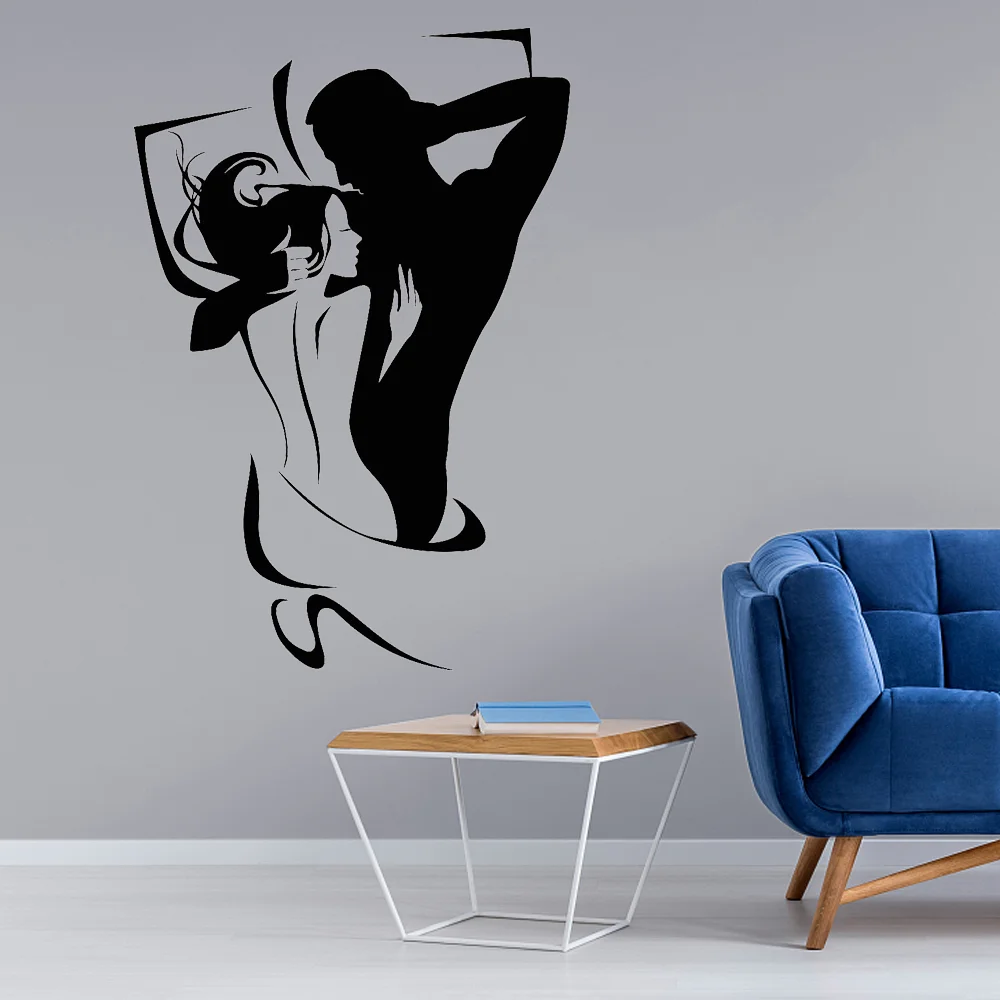 

Настенный декор для пары, наклейка на стену, Обнаженная женщина, мужчина, силуэт, съемные виниловые наклейки на стену, домашний орнамент, спа...