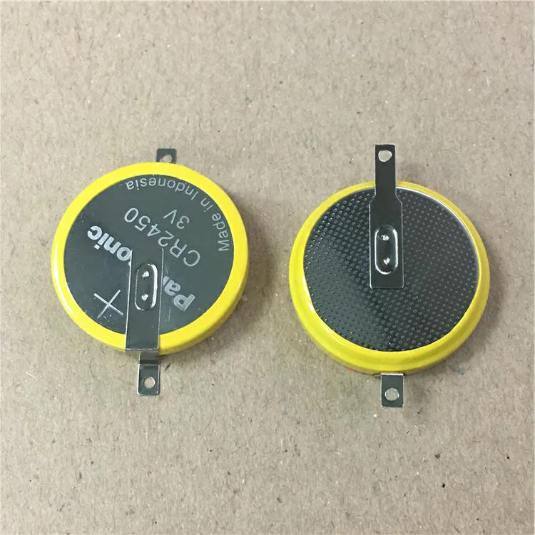 

2pcs/lot Panasonic CR2450 CR 2450 3V Lithium Battery Button Coin Batteries Cell with welding feet