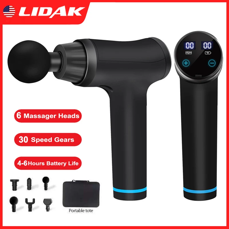 

Массажный пистолет для глубоких мышц, 30 скоростей, ручной мини-массажный пистолет, массажер для расслабления мышц, помогает расслабить мышц...