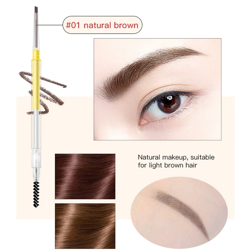 

GUICAMI Eyebrow Pencil Waterproof Natural Long Lasting Ultra Fine 4 Colors Eye Brow Tint Cosmetics Brown Color Brows Make Up