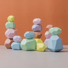 Детский конструктор, цветной камень, деревянная игра Дженга, развивающие игрушки, креативная игра в скандинавском стиле, игра на штабелирование, радуга, игрушка из камня