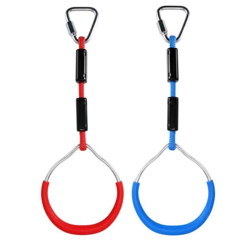 

2 Pcs Swing Gymnastic Rings Children Trapeze Bar Pull Up Gym Ring,for Climbing Frames and Garden Swings Outdoor Backyard