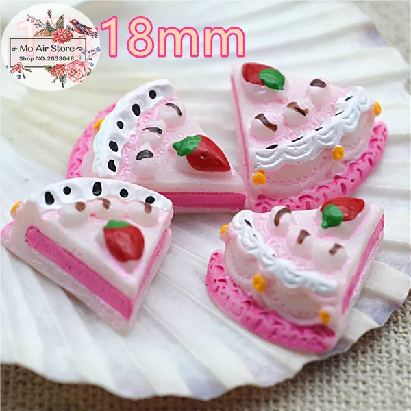 

10PCS Pink Cake dessert Resin Flat back Cabochon Miniature food Art Supply Decoration Charm Craft