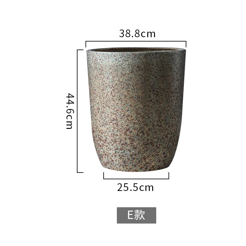 

Nordic super large ceramic flowerpot planting happiness tree floor high tube living room indoor courtyard potted big flower