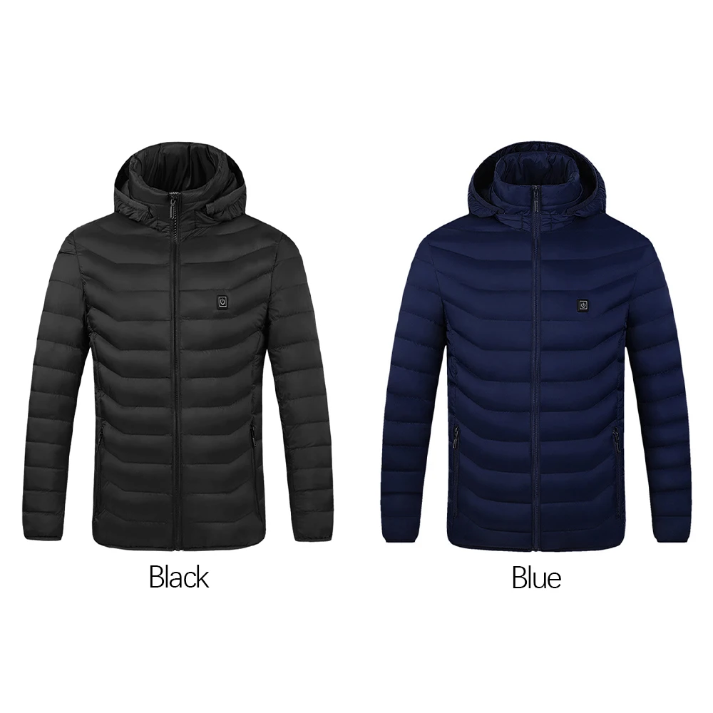 

2 Areas Electric Heated Jackets Vest Cotton Outdoor Coat USB Electric Heating Hooded Winter Thermal Warmer Jackets
