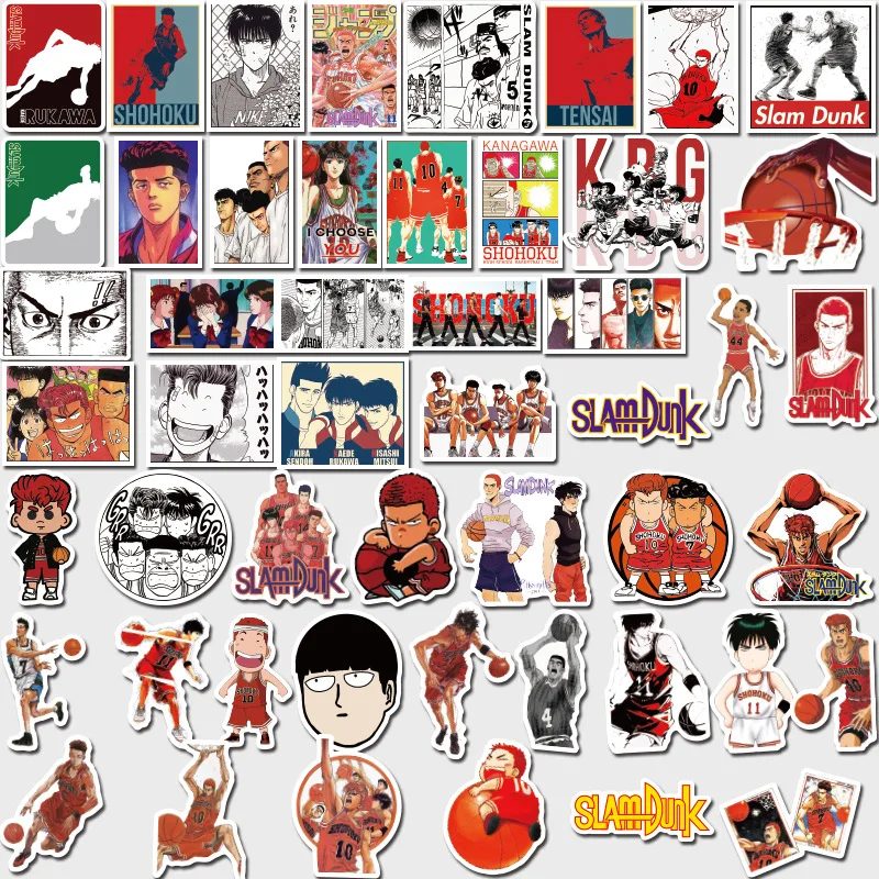50 Uds Anime nuevo Slam Dunk maestro Graffiti impermeable Skateboard maleta de viaje tel&eacute;fono port&aacute;til pegatinas de equipaje lindo ni&ntilde;os Ni&ntilde;a-4