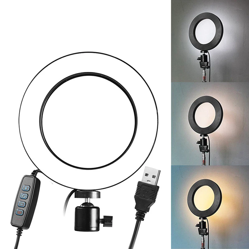 

4.5" LED Ring Light Dimmable 3200K-5500K Annular Make-up Lamp &Tripod For Studio Photo Photography Lighting set