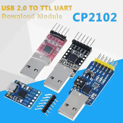 Коммутатор CP2102 с USB 2,0 на UART TTL 5-контактный, последовательный преобразователь, сменный модуль STC FT232RL CH340G PL2303 CP9102X для Arduino Pro mini