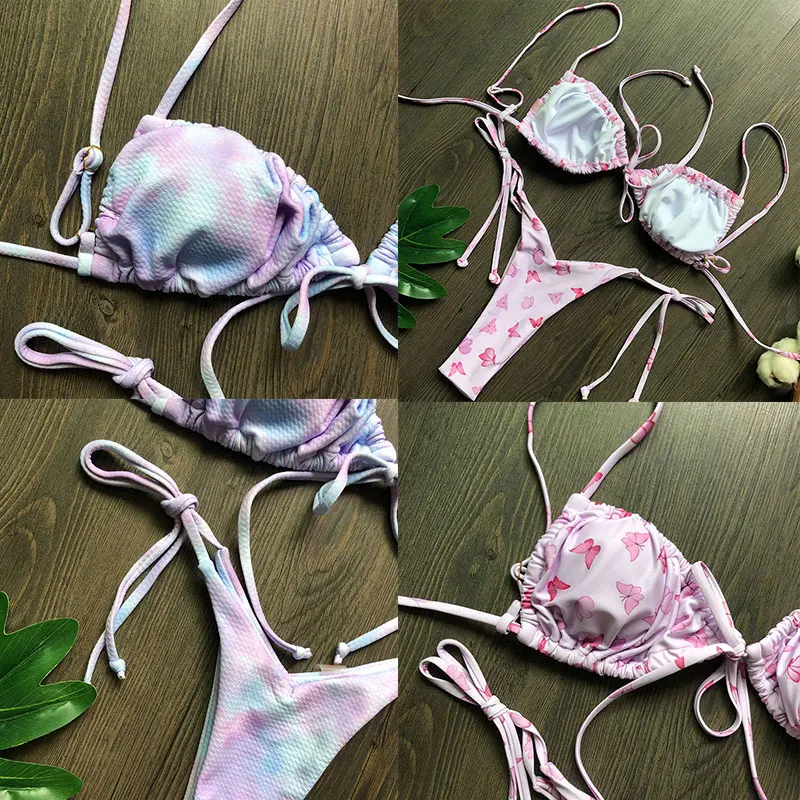 

2 Piece Bikini Women Sexy Low Waist Swimsuit Triangle Swimming Suit 2020 Summer Fashion Swimwear Swimsuits Female Bikinis