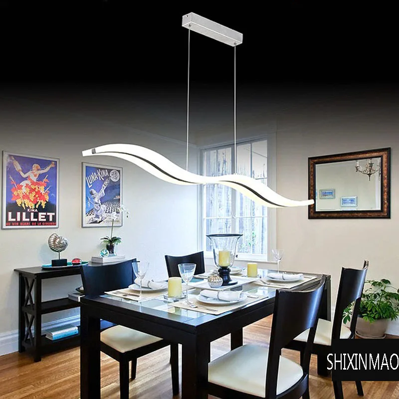 

Modern LED Acrylic Wave Art Chandeliers Home dining room bedroom study aisle lights commercial lighting