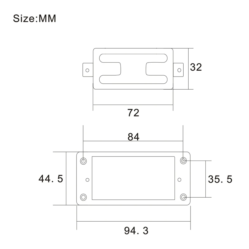 Мини-стильный двухрядный герметичный Электрический гутиар бас хамбакер для