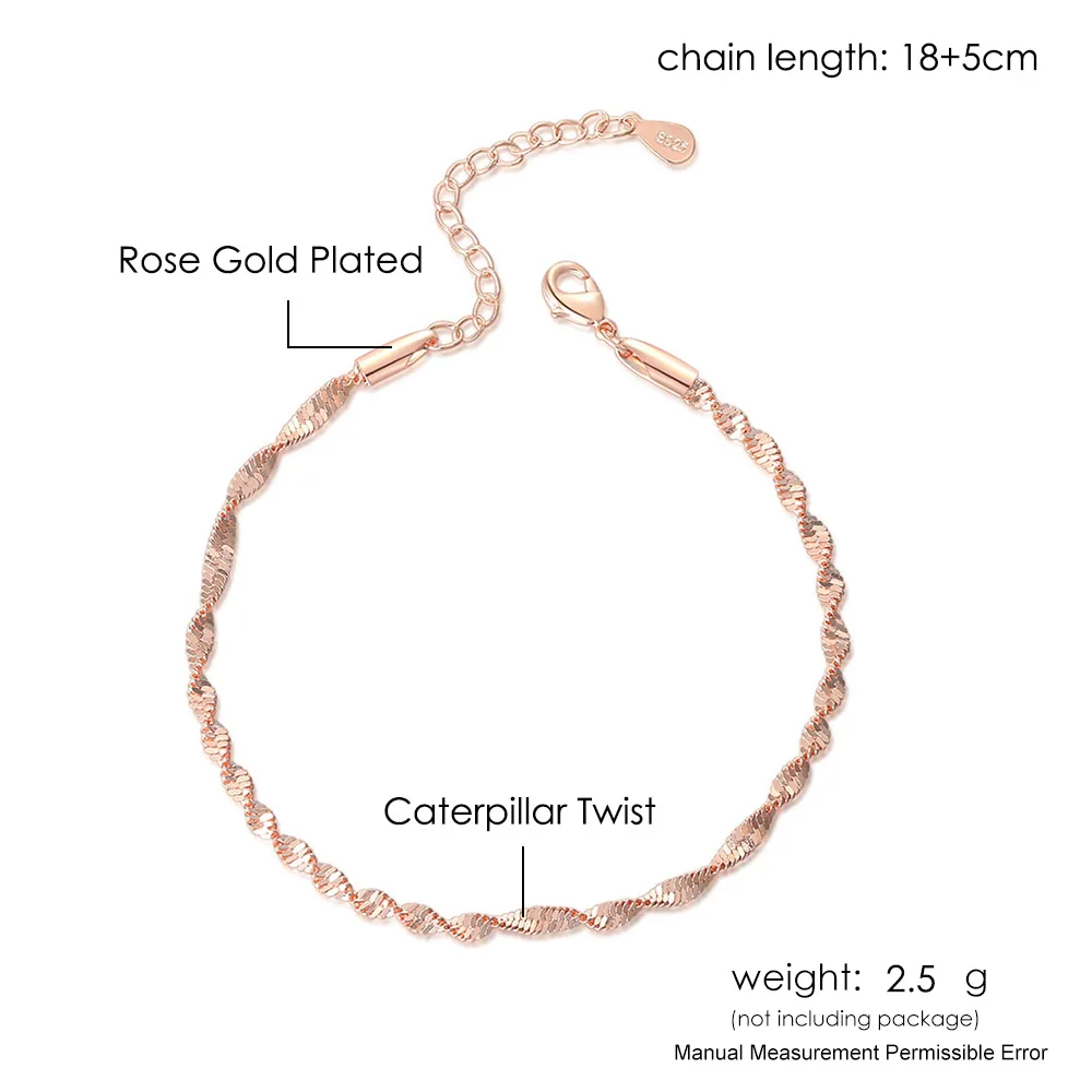 

Women's jewelry Twist Bracelet For Women Friends Gifts Rose Gold Color Simple Bangle Hand Chains