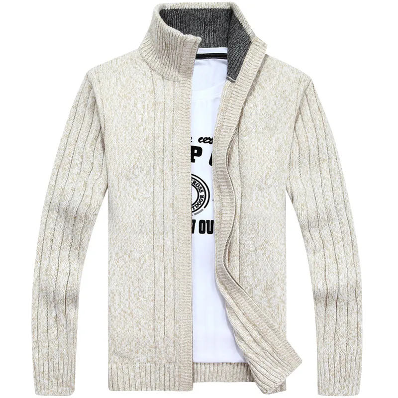 

Thick Cardigan Coats Mens Winter Warm Zipper Sweaters Male Casual Knitwear Brand New Men's Sweaters Autumn Coats Man Solid Color