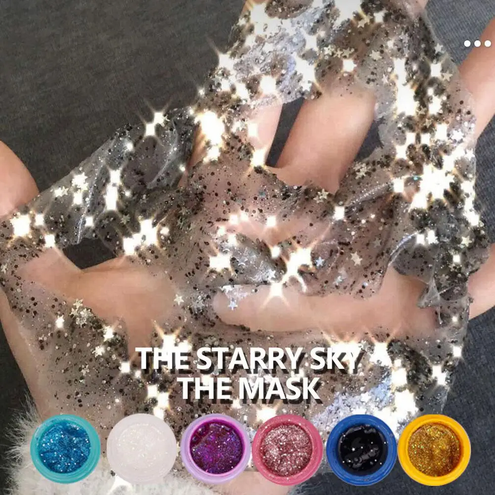 Яркая Гламурная блестящая светящаяся Звезда блестки увлажняющая маска для лица