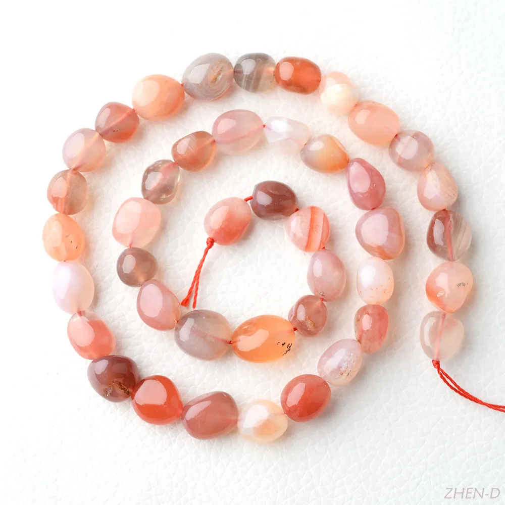 

Аксессуары ручной работы, теплый подарок на Рождество, бусины из натурального красного оранжевого агата в полоску