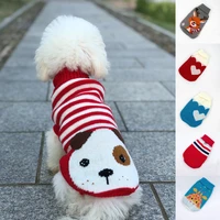 winter cartoon cat dog clothes warm christmas knitting sweater for small yorkie pet clothing coat crochet cloth xs 3xl