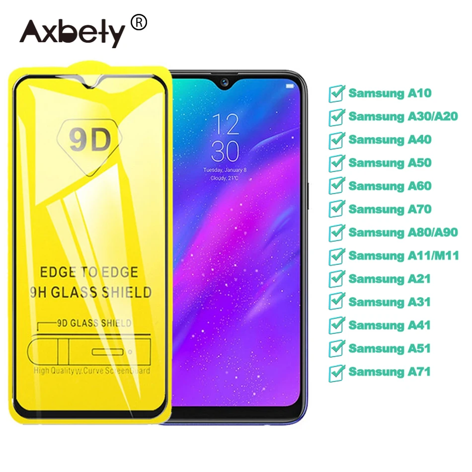 Защитное стекло закаленное 9D для Samsung a50/a10/a20/a70/M30/A6/A8 Plus/A7/J8 2018 | Мобильные телефоны