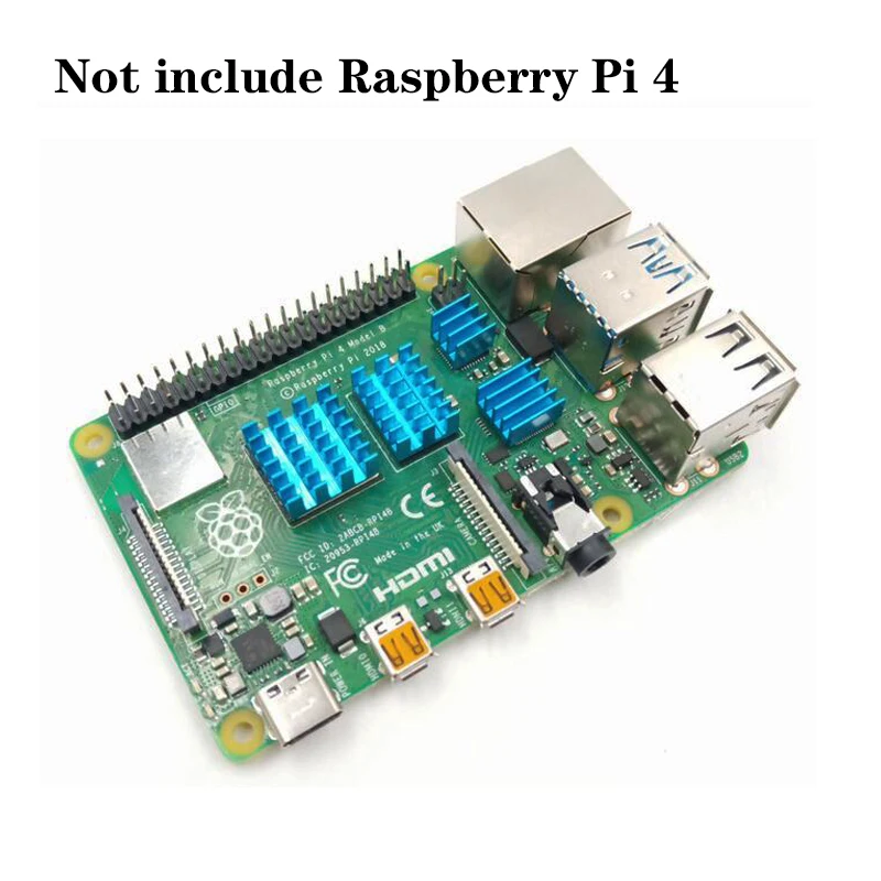 Алюминиевый радиатор Raspberry Pi 4 комплект синего охлаждения 10 шт./лот для Model B |