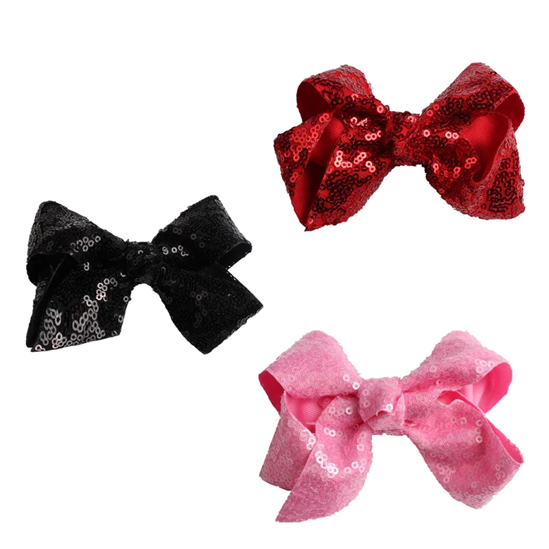 New fashion sequins large bow princess children jewelry Mermaid girl glittering performance stage hairpin birthday gift | Детская одежда