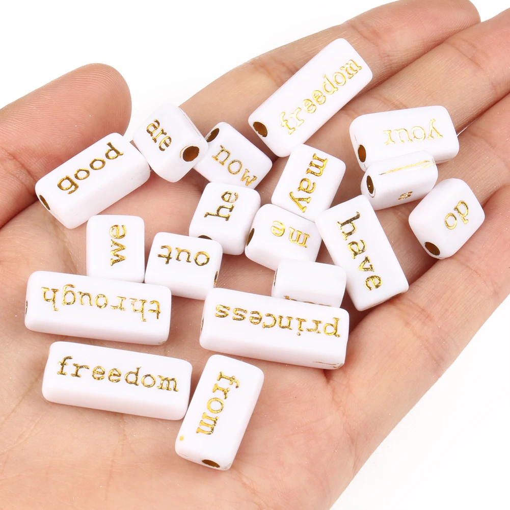 Mixed Letter Acrylic Beads, 20pcs Word Spacer Beads for Jewelry Making, DIY Charms and Bracelet Accessories image 5