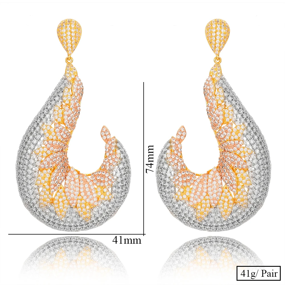 

SISCATHY Handmade Statement Big Noble Dangle Earrings For Women Party Show Daily Fashon Shiny Jewelry Fine Luxury Accessories