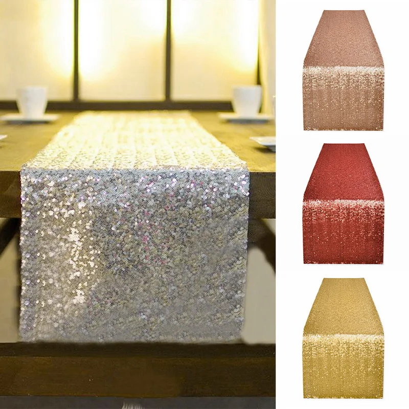 Gold Sequin Table Runner Glitter Home Textile Wedding Party Banquet Cloth Dinner Supply Decoration | Дом и сад