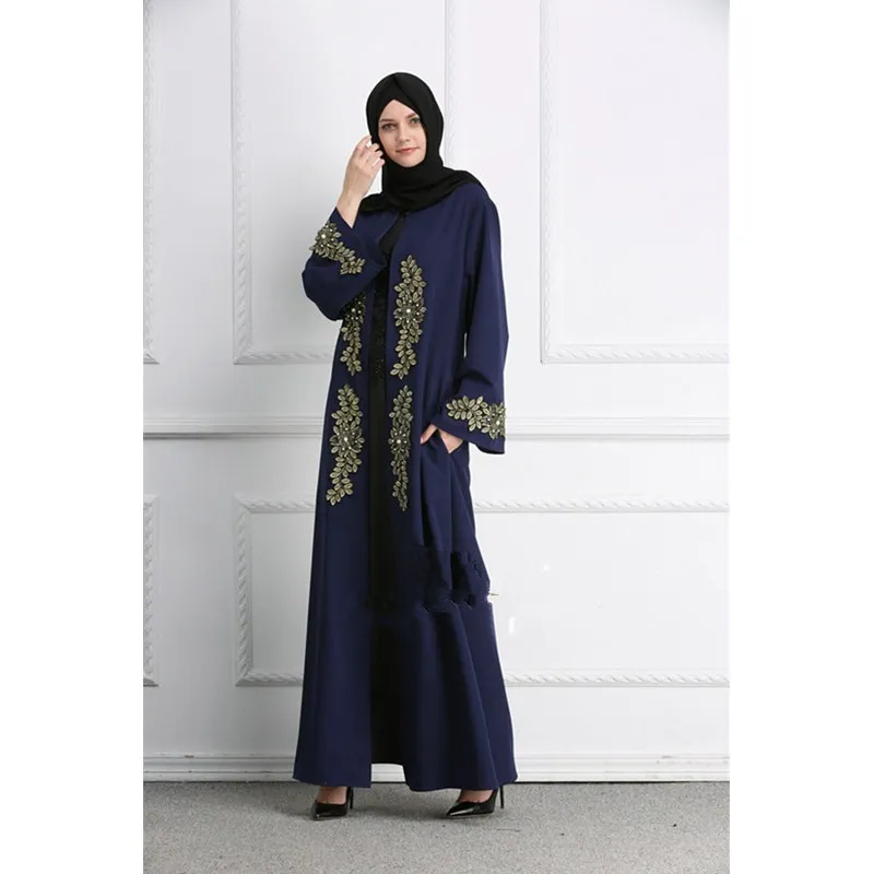 Дубай Кафтан платье мусульманские Вечерние abaya женские арабские кружева Patchwork Ain