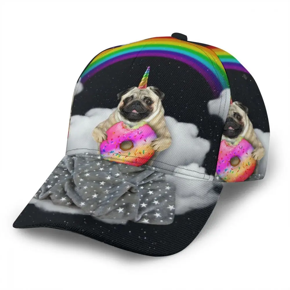 

CINESSD Dog Unicorn With Donut Baseball Cap Fashion Men Hat Cap Summer Dad Hat Male Sports Hat