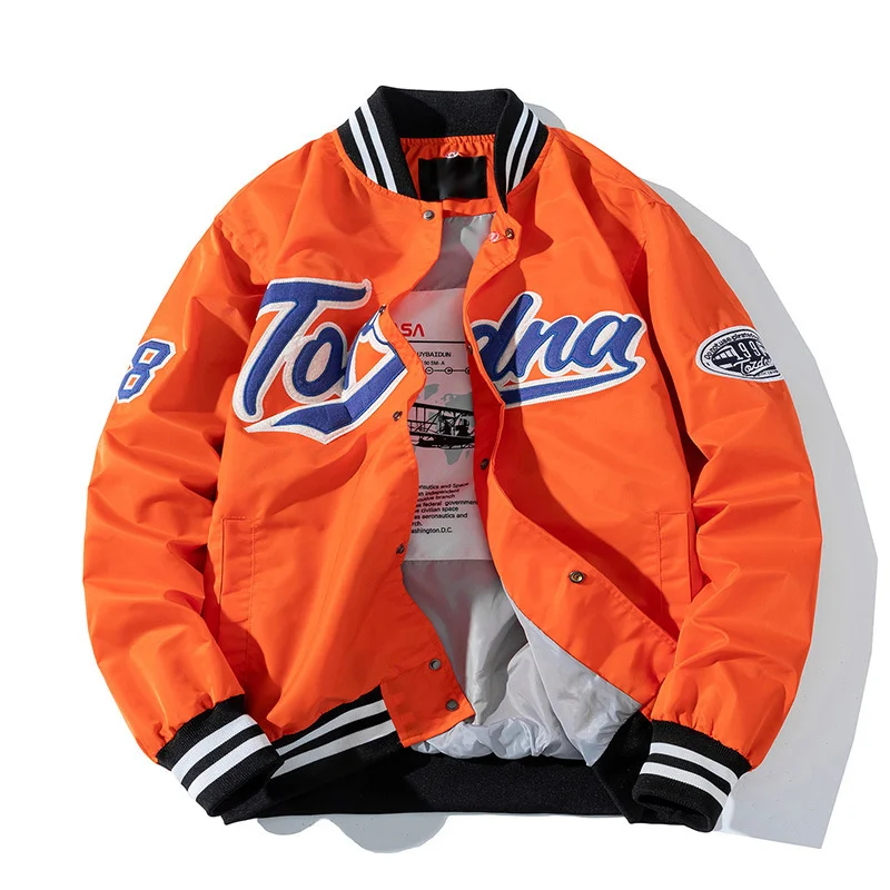

2021 Spring Bomber Jacket Women New Arrival Digital Letters Printed High Street Windbreaker Single Breasted Coat Women Clothing