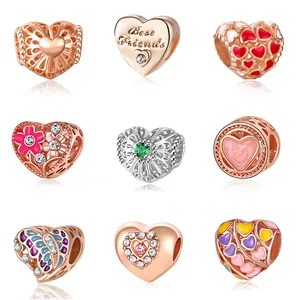 DIY Gold Heart Beads Jewelry Bijoux Bracciale Bisuteria French Bead Silver Perfumes Mujer Originales Bracelet Charms