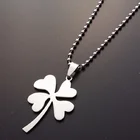 Ожерелье с четырехлистным клевером, из нержавеющей стали