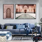 Марокканский постер с аркой, печать на холсте, настенная фотография, искусство, восточные бохо, шикарные постеры и принты, настенные картины для декора гостиной