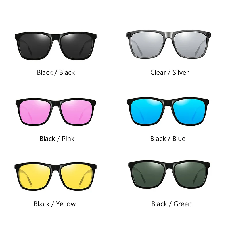 Классические квадратные поляризационные солнцезащитные очки AOWEAR для мужчин и