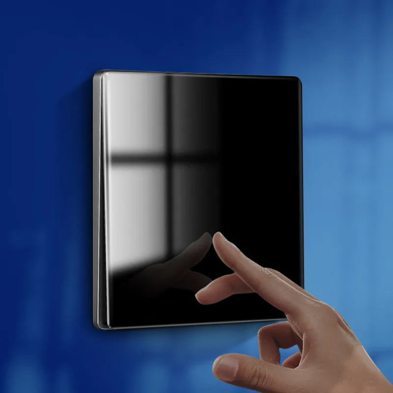 

Push Button Switches Lamp Wall Switch 1/2/3/4 Gang 1 Way 2 Way Black Gold Tempered Glass Panel Wall Light Switches Home