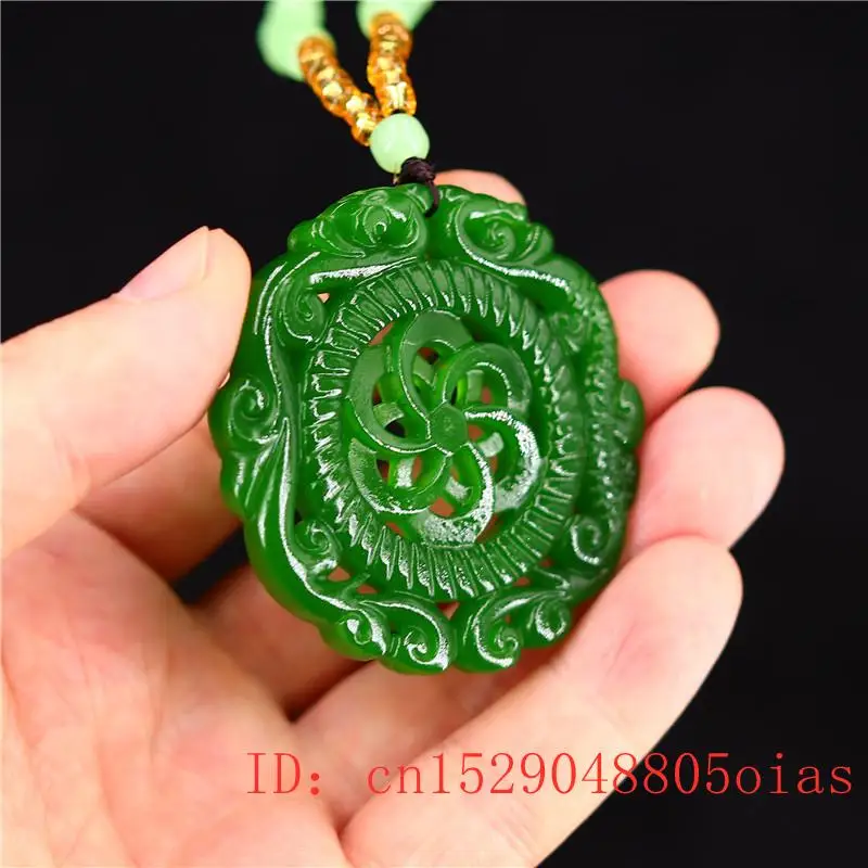 Нефритовый дракон феникс кулон ожерелье резные модные подарки Шарм ювелирные