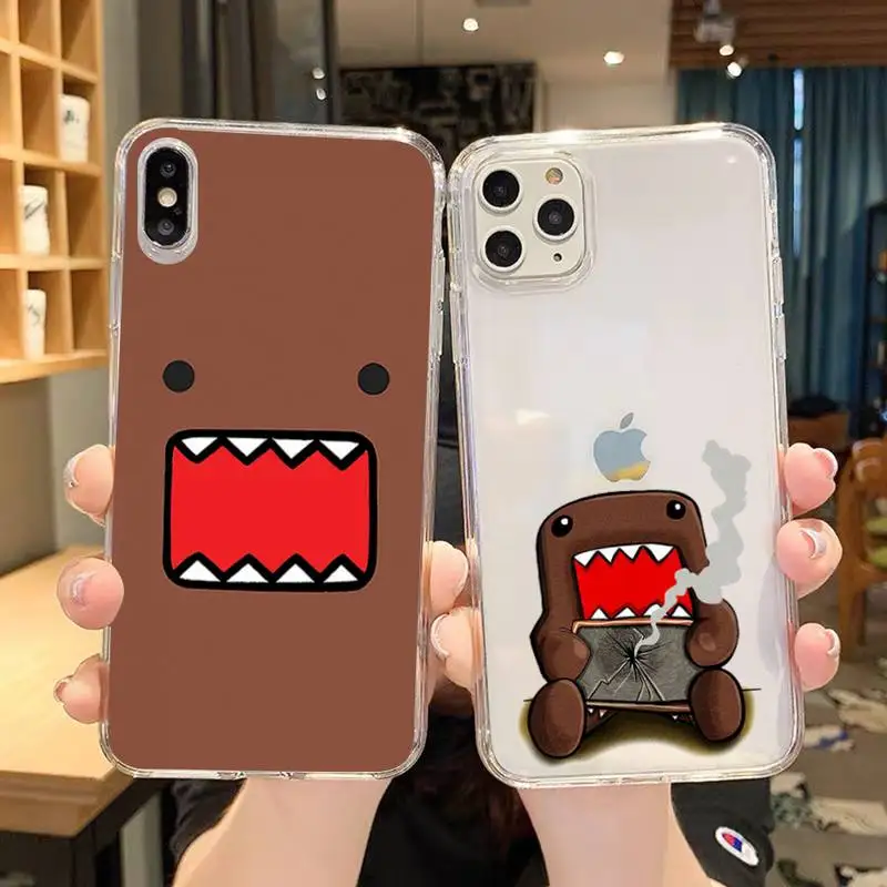 Cute Domo-kun Phone Case For iPhone 11 12 Mini 13 Pro XS Max X 8 7 6s Plus 5 SE XR Transparent Shell | Mobile Cases &amp Covers