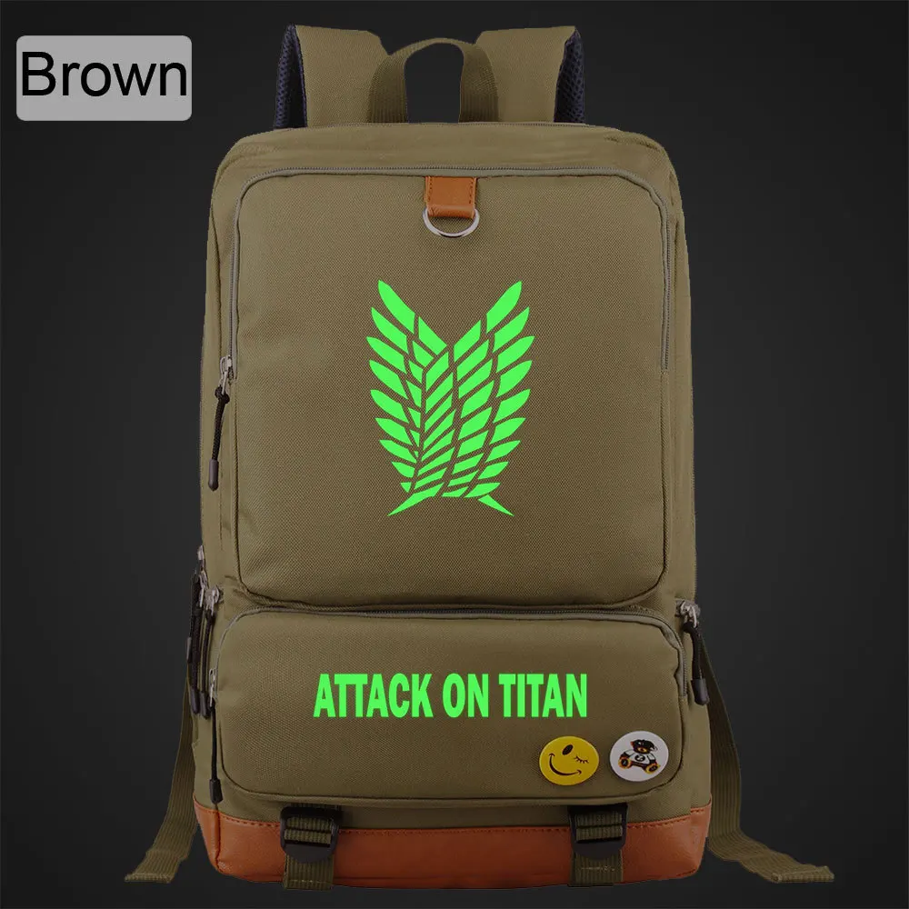 Горячая продажа Аниме атака на Титанов рюкзак светящаяся школьная сумка Оксфорд