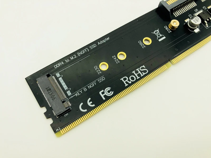 DDR4 to M.2 SATA Adapter Riser Memory DIMM NGFF SSD B Key 15Pin Power 7pin Port Motherboard 2230-2280 M2 | Компьютеры и офис