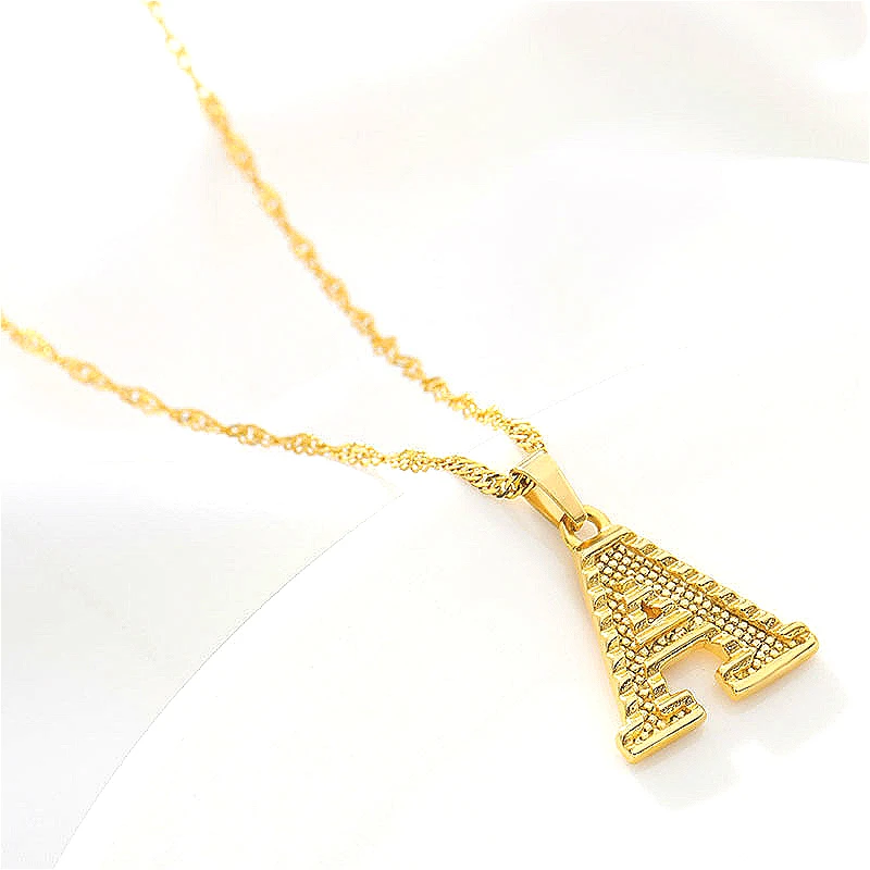 Новый стиль заглавной буквы ожерелье для женщин в золотом цвете из нержавеющей