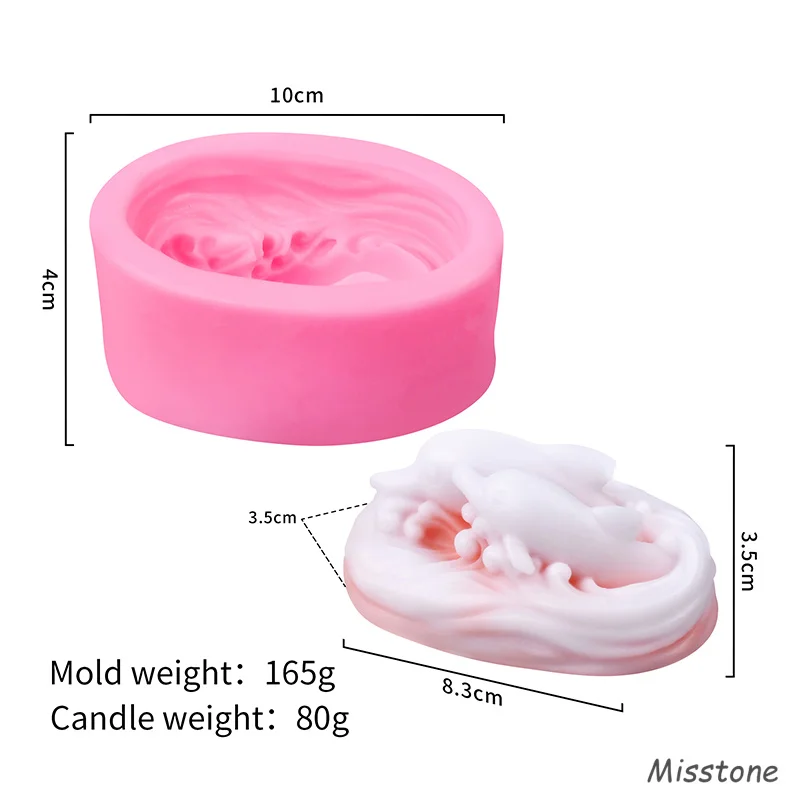 

Two Dolphins Shape Silicone Candle Mold DIY To Make Plaster Resin Model Fudge Ice Cube Chocolate Cake Tool Soap Holiday Gift Wa