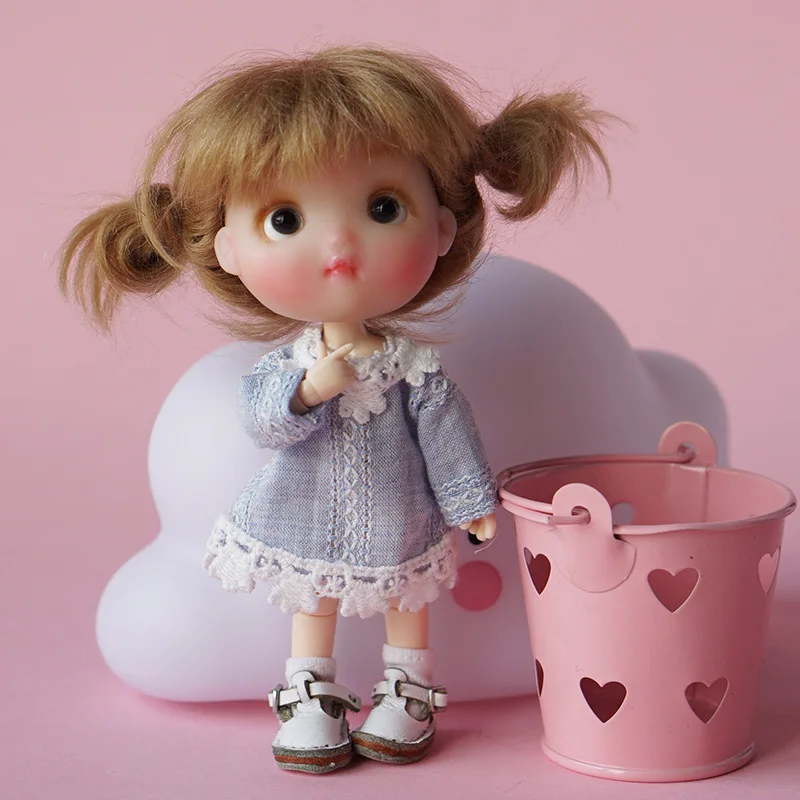 Милая Мини-одежда OB11 синее розовое кружевное платье наряд для Obitsu11 1/12 шарнирные