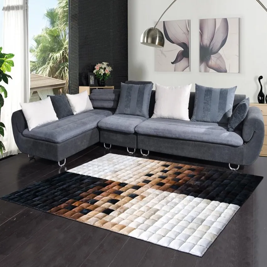 Роскошный Ковер из воловьей кожи ручной работы в новом стиле современный ковер